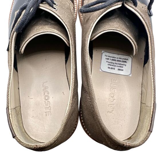 Lacoste | Men | Sherbrooke Leather Canvas Mixed Media Dress Oxford Shoes | Sz 8 - Picture 7 of 13